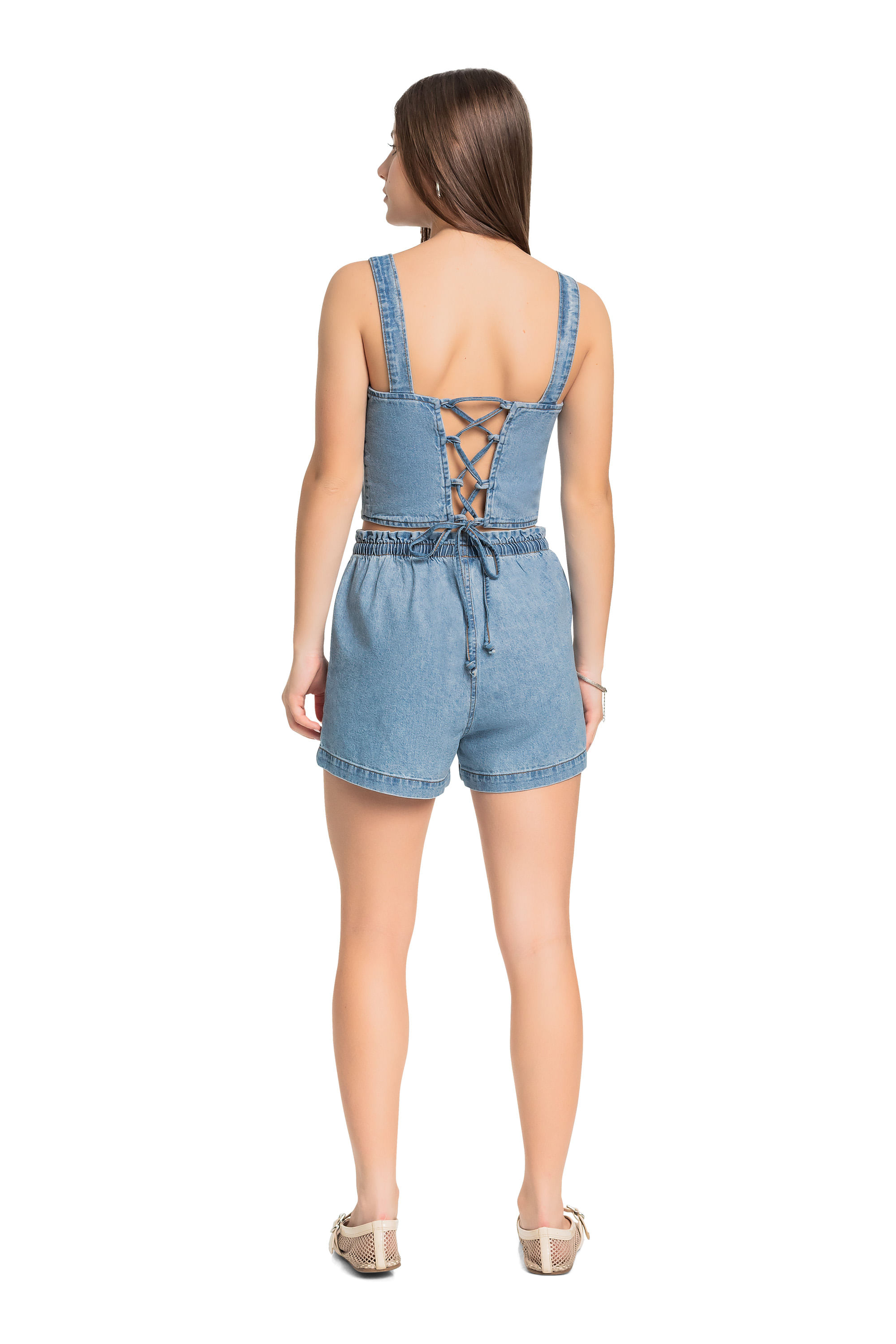 Top Jeans Juvenil com Strass para Menina (Azul) Gloss - Imagem 19